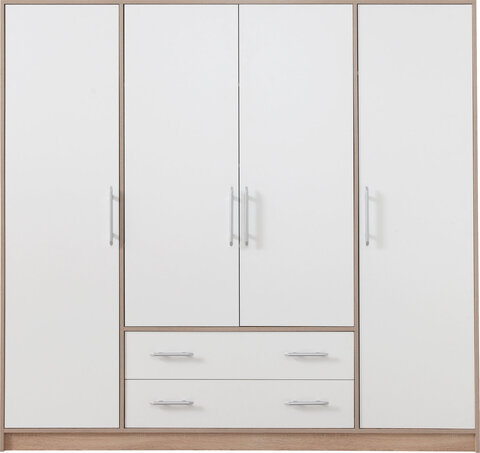 Šatníková skriňa Smart 1 biela/dub sonoma 200x190x56