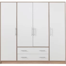 Šatníková skriňa Smart 1 biela/dub sonoma 200x190x56