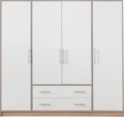 Šatníková skriňa Smart 1 biela/dub sonoma 200x190x56
