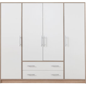 Šatníková skriňa Smart 1 biela/dub sonoma 200x190x56