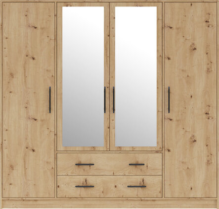 Šatníková skriňa Smart 1Z dub artisan so zrkadlom 200x190x56