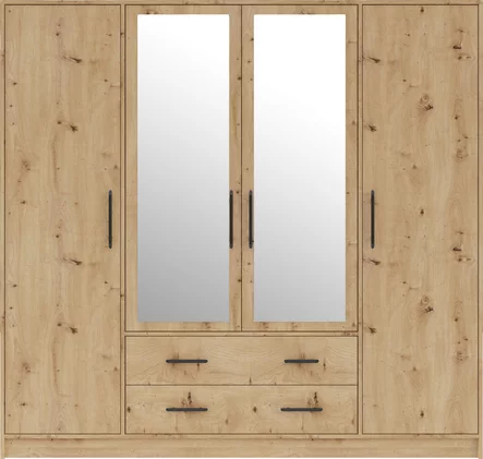 Šatníková skriňa Smart 1Z dub artisan so zrkadlom 200x190x56