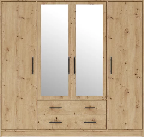 Šatníková skriňa Smart 1Z dub artisan so zrkadlom 200x190x56