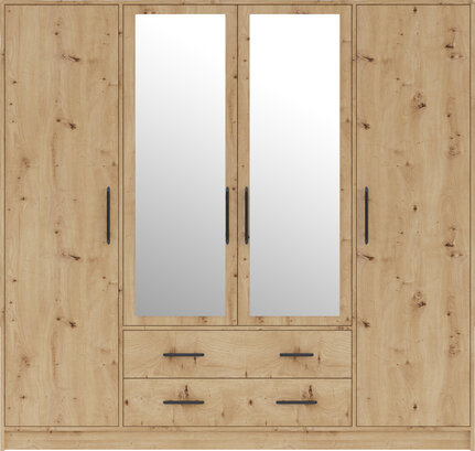 Šatníková skriňa Smart 1Z dub artisan so zrkadlom 200x190x56