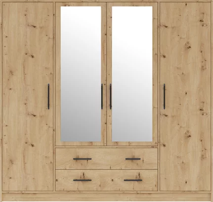 Šatníková skriňa Smart 1Z dub artisan so zrkadlom 200x190x56