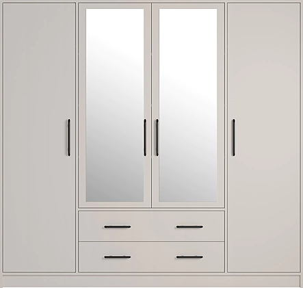 Šatníková skriňa Smart 1Z kašmír so zrkadlom 200x190x56