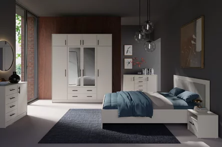Šatníková skriňa Smart 1Z kašmír so zrkadlom 200x190x56