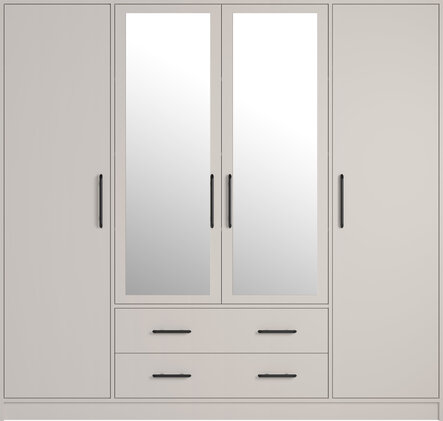 Šatníková skriňa Smart 1Z kašmír so zrkadlom 200x190x56