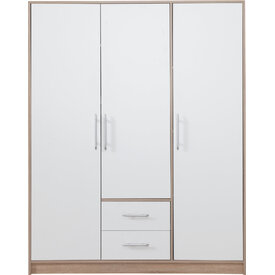 Šatníková skriňa Smart 2 biela/dub sonoma 150x190x56