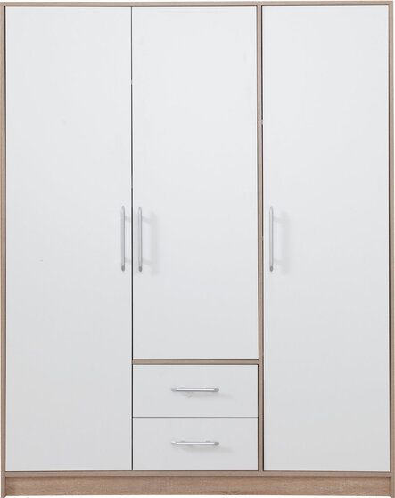 Šatníková skriňa Smart 2 biela/dub sonoma 150x190x56