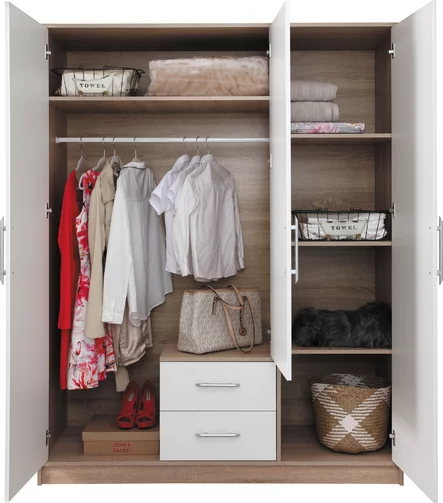 Šatníková skriňa Smart 2 biela/dub sonoma 150x190x56