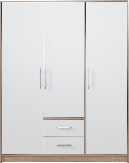 Šatníková skriňa Smart 2 biela/dub sonoma 150x190x56