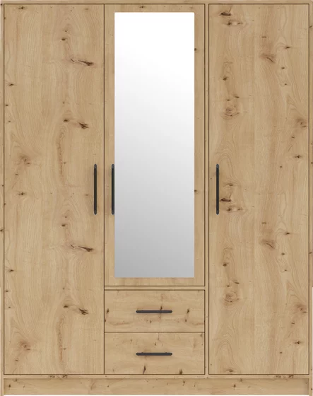 Šatníková skriňa Smart 2Z dub artisan so zrkadlom 150x190x56