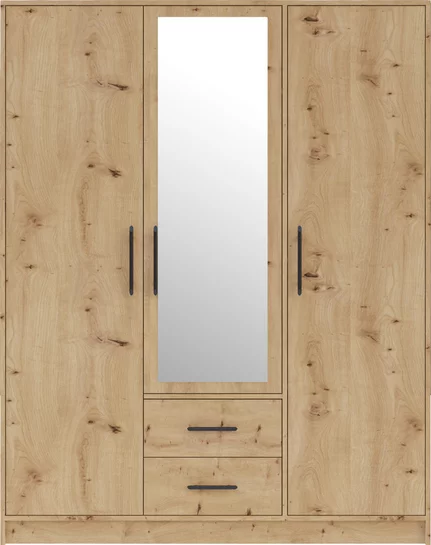 Šatníková skriňa Smart 2Z dub artisan so zrkadlom 150x190x56