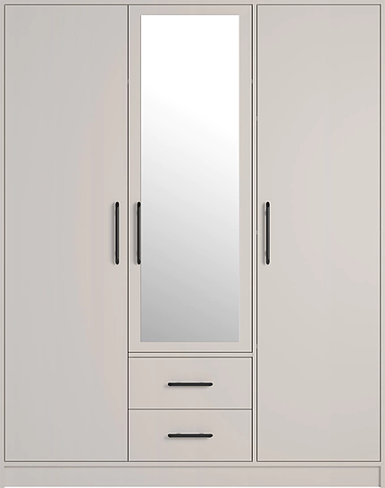 Šatníková skriňa Smart 2Z kašmír so zrkadlom 150x190x56