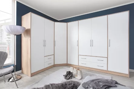 Šatníková skriňa Smart 3 biela/dub sonoma 100x190x56