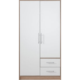Šatníková skriňa Smart 3 biela/dub sonoma 100x190x56