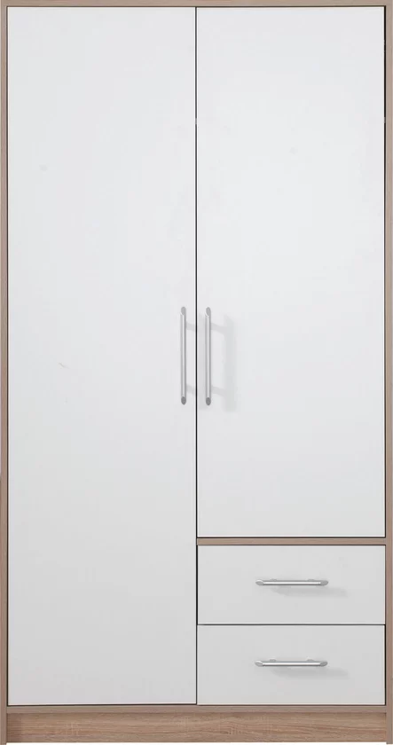 Šatníková skriňa Smart 3 biela/dub sonoma 100x190x56