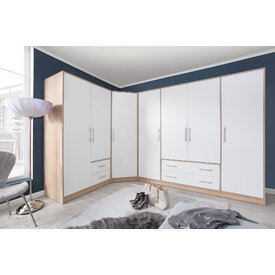 Šatníková skriňa Smart 3 biela/dub sonoma 100x190x56