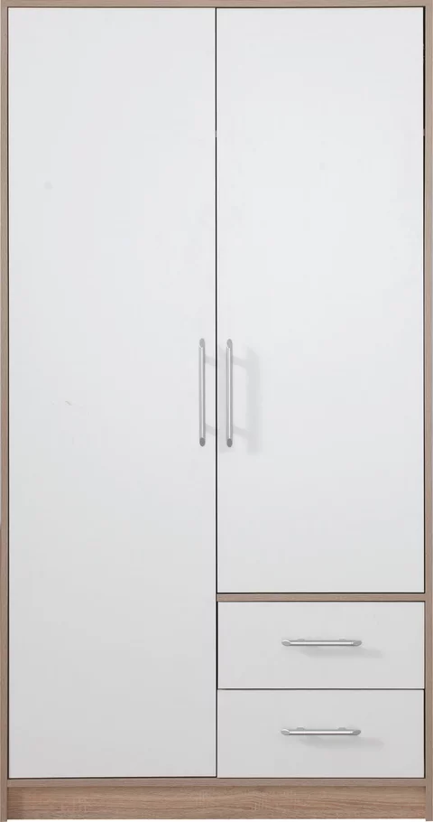 Šatníková skriňa Smart 3 biela/dub sonoma 100x190x56