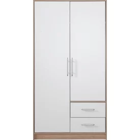 Šatníková skriňa Smart 3 biela/dub sonoma 100x190x56