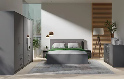 Šatníková skriňa Smart 3Z antracit so zrkadlom 100x190x56