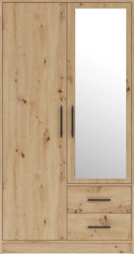 Šatníková skriňa Smart 3Z dub artisan so zrkadlom 100x190x56