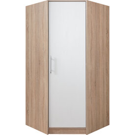 Šatníková skriňa Smart 4 L/P biela/dub sonoma 90x190x95