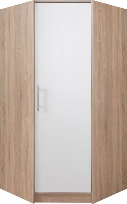 Šatníková skriňa Smart 4 L/P biela/dub sonoma 90x190x95