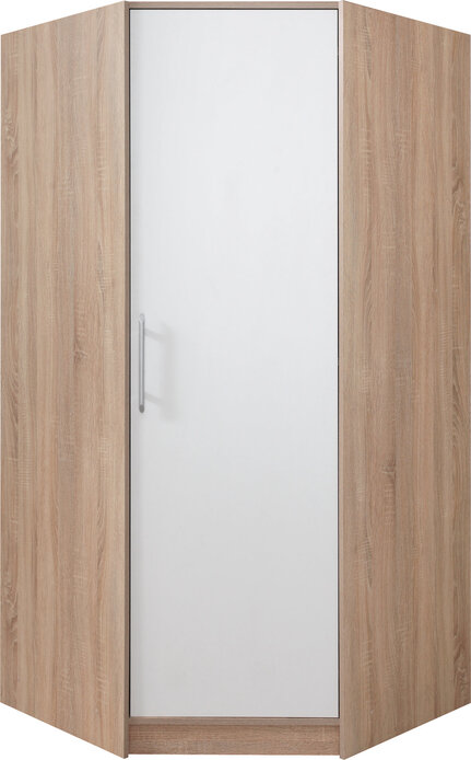 Šatníková skriňa Smart 4 L/P biela/dub sonoma 90x190x95