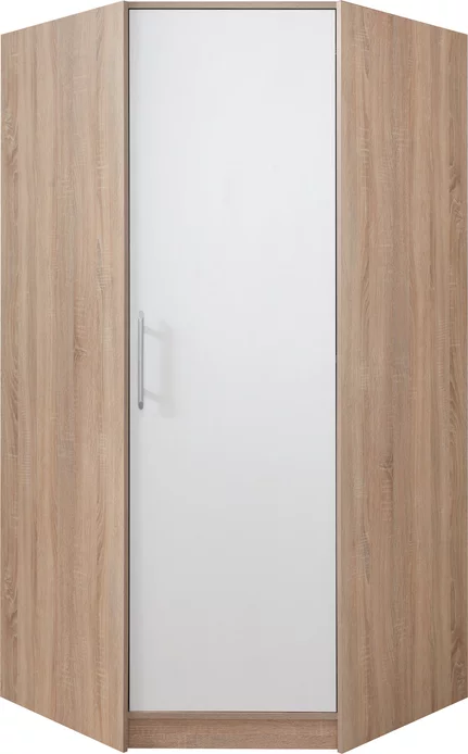 Šatníková skriňa Smart 4 L/P biela/dub sonoma 90x190x95