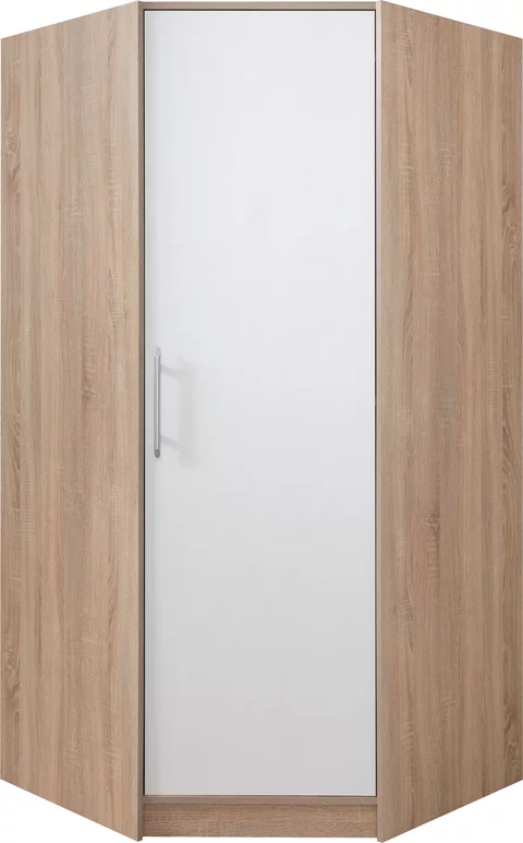 Šatníková skriňa Smart 4 L/P biela/dub sonoma 90x190x95