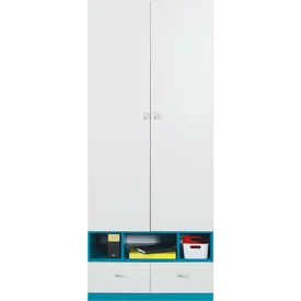 Skriňa MB02 biela/tyrkys 80x50x195
