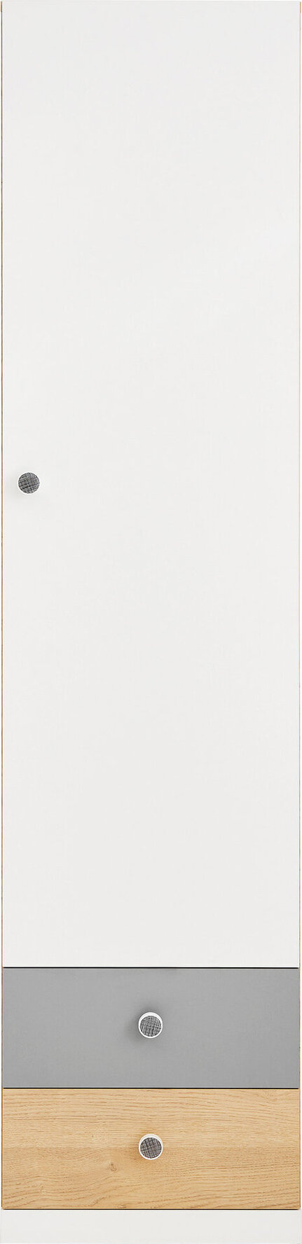 Skriňa PX04 L/P dub sušienkový/biela/sivá 45x40x190