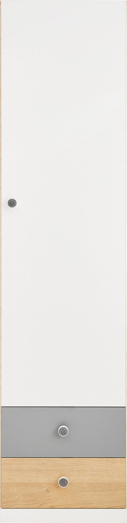 Skriňa PX04 L/P dub sušienkový/biela/sivá 45x40x190
