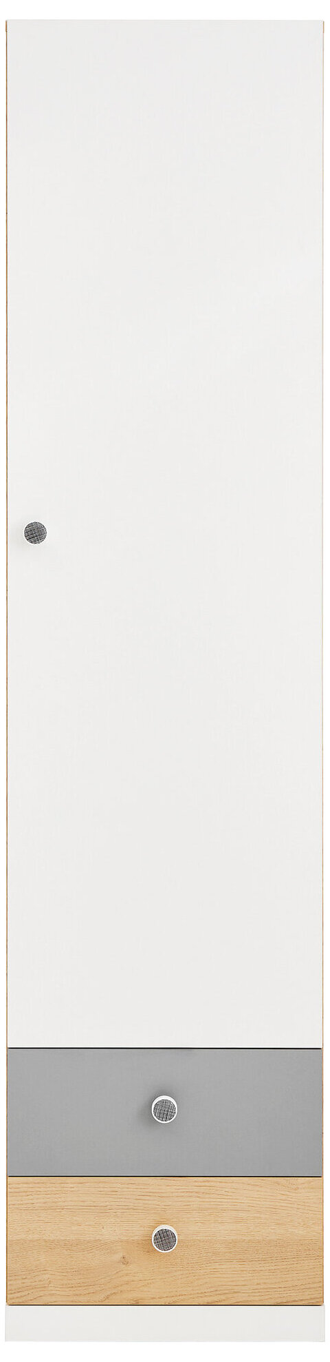 Skriňa PX04 L/P dub sušienkový/biela/sivá 45x40x190
