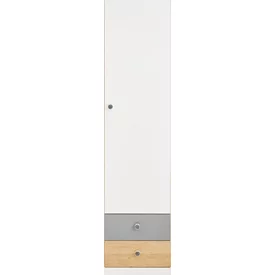 Skriňa PX04 L/P dub sušienkový/biela/sivá 45x40x190
