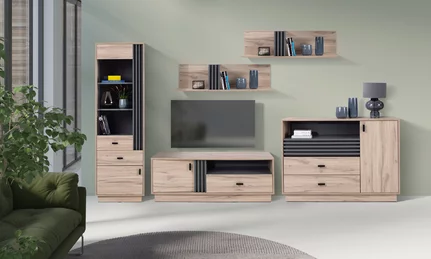 TV stolík AL05 dub estana/antracit 125x40x45