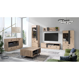 TV stolík AL06 dub estana/antracit 155x40x45