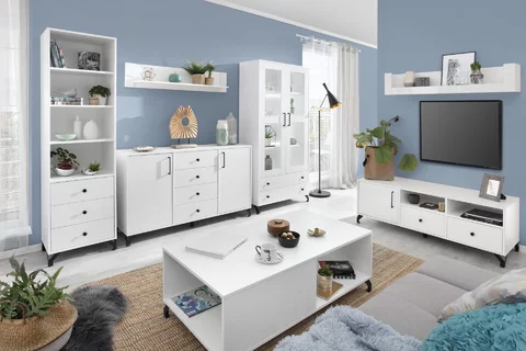 TV stolík BE08 biely 140x50x50