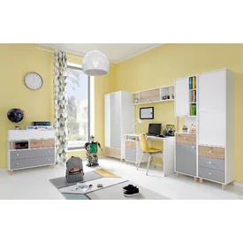 TV stolík FR08 biela/dub artisan/šedá 140x50x50