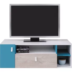 TV stolík PL10 biela/dub/morská 120x50x40