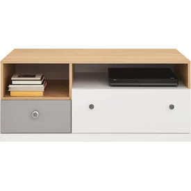 TV stolík PX11 dub sušienkový/biela/sivá 120x50x50