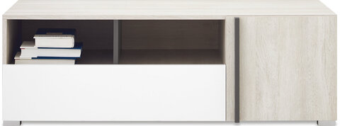 TV stolík RM12 dub wilton biely/biela/antracit 120x50x40