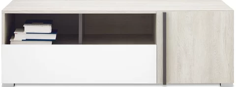 TV stolík RM12 dub wilton biely/biela/antracit 120x50x40