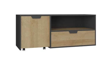 TV stolík s kontajnerom NN10 grafit/dub riviera 120x50x45