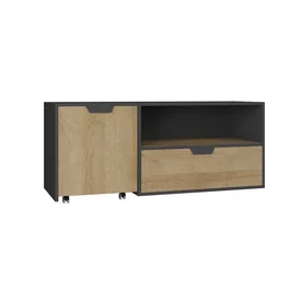 TV stolík s kontajnerom NN10 grafit/dub riviera 120x50x45