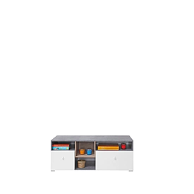 TV stolík Sigma 9 betón/biela/dub 120x45x45