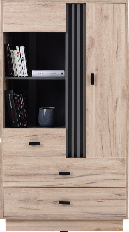 Vitrína AL04 dub estana/antracit 80x40x145