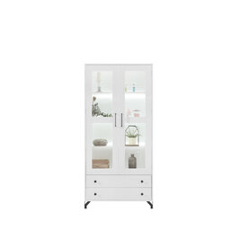 Vitrína BE02 biela/sklo 90x40x190